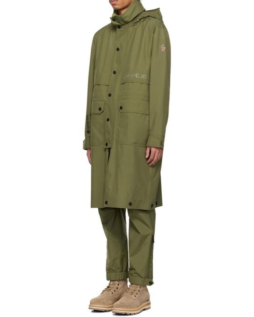 Moncler Green Grenoble High Neck Long Parka for men