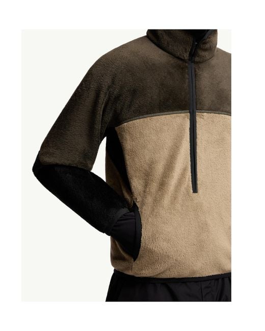 Moncler Green Grenoble Polartec High Neck Sweatshirt for men