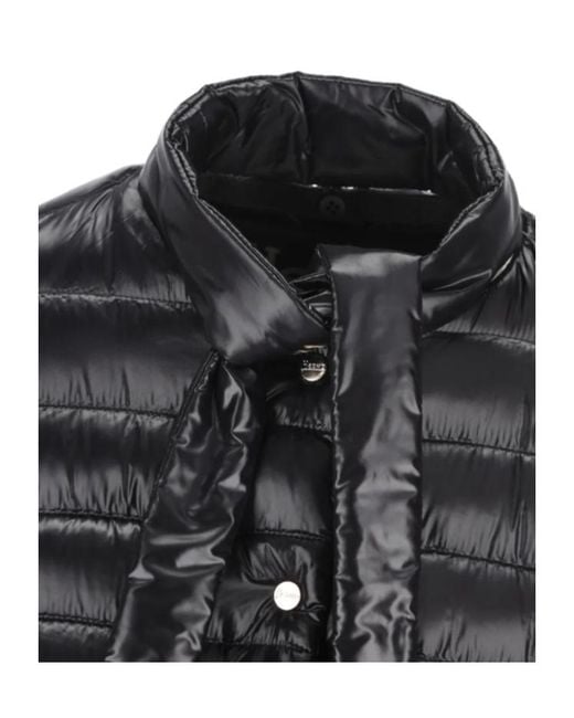 Herno Black Padded Neck-Tie Coat