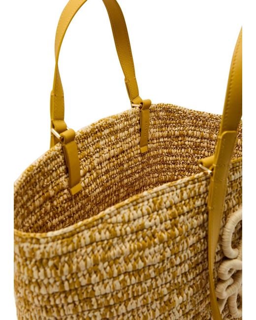 Loewe Metallic X Paula S Ibiza Eclipse Melange Medium Raffia Bag