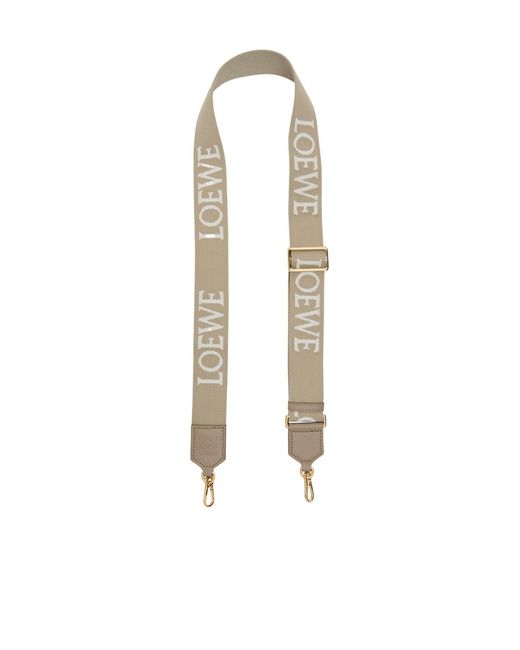 Loewe White Logo-Jacquard Canvas Bag Strap