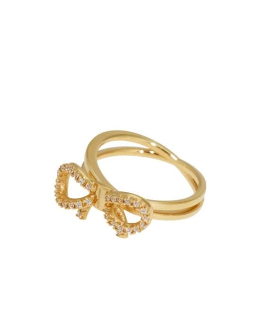 Ferragamo Metallic Vara Bow Ring (52Mm)
