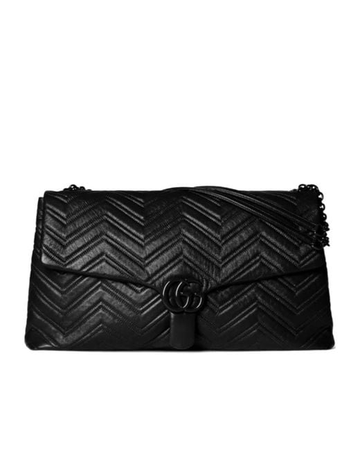 Gucci Black Gg Marmont Maxi Shoulder Bag