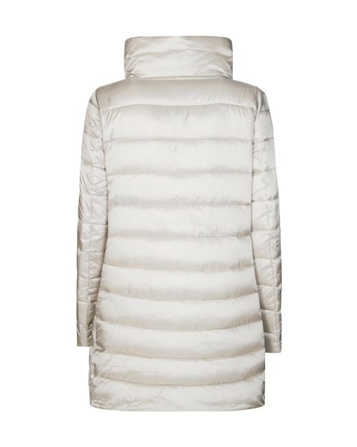 Save The Duck Gray Logo Patch Cotton-Padded Jacket