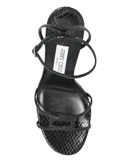Jimmy Choo Metallic Leo 100 Wrap Leather Sandals