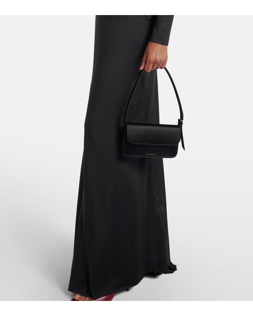 Victoria Beckham Black Ruched One-Shoulder Maxi Dress