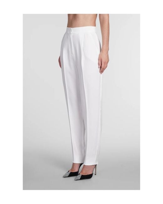 Emporio Armani White Darted High-Waist Trousers