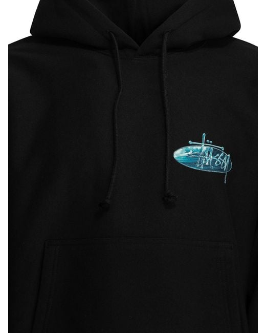 Stussy Black Stüssy Oval Logo Hoodies for men