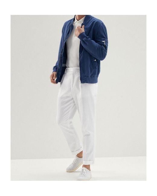 Brunello Cucinelli White Long Sleeved Knitted Polo Jumper for men
