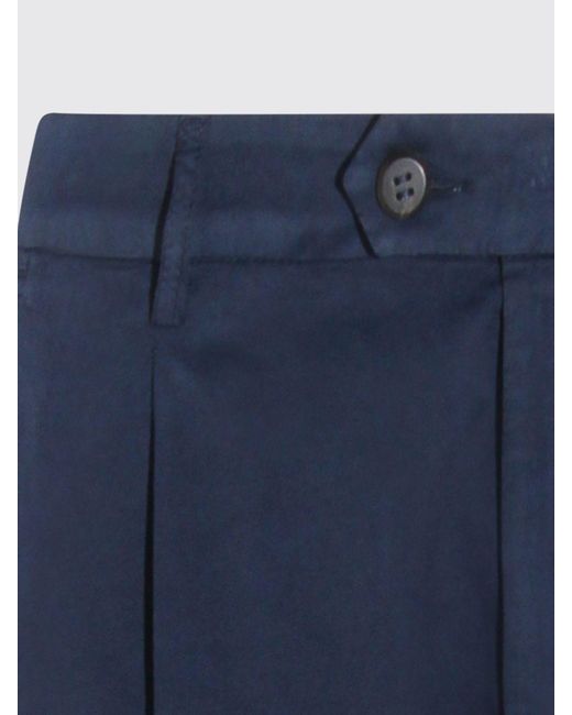Eleventy Blue Pleated Regular-Fit Pants for men