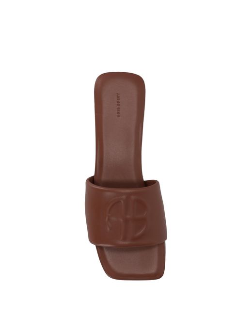 Anine Bing Brown Square Toe Flat Sandals