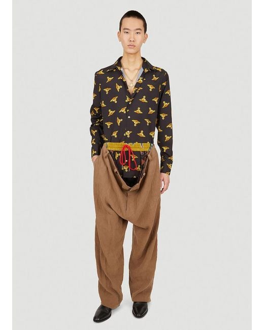 Vivienne Westwood Brown All-Over Orb-Print Shirt for men