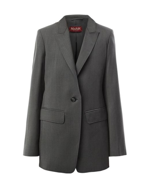 Max Mara Gray Long-Sleeved Suit Jacket