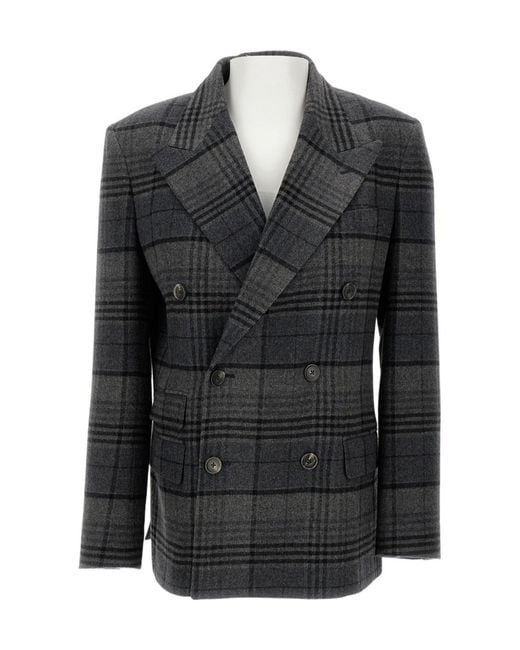 Ralph Lauren Black Collection Kent Plaid Long Sleeved Blazer