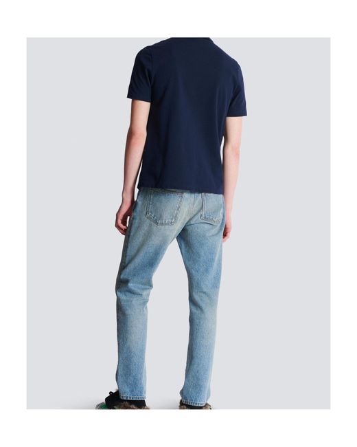 Balmain Blue Cotton Crest Polo Shirt for men