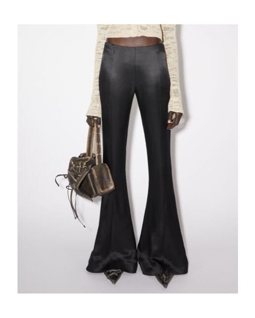 Acne Black Low-Rise Flared Trousers