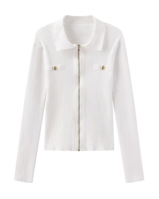 Marissa Chiara White Zip-Up Jacket