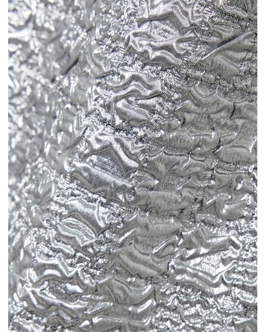 Emilia Wickstead Gray Metallic Cloqué Midi Dress