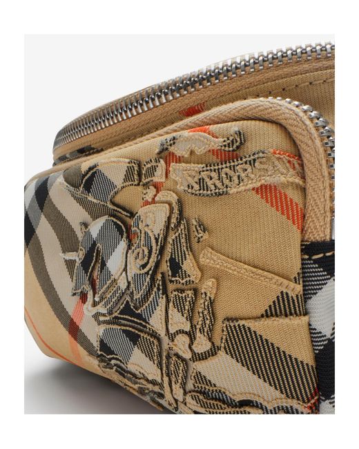 Burberry Multicolor Checked Ekd Motif Small Belt Bag for men