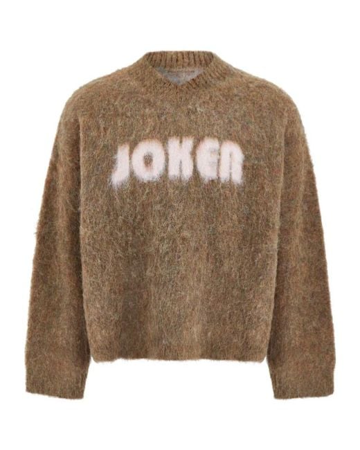 Martine Rose Brown Brushed Mohair V-Neck Jumper for men