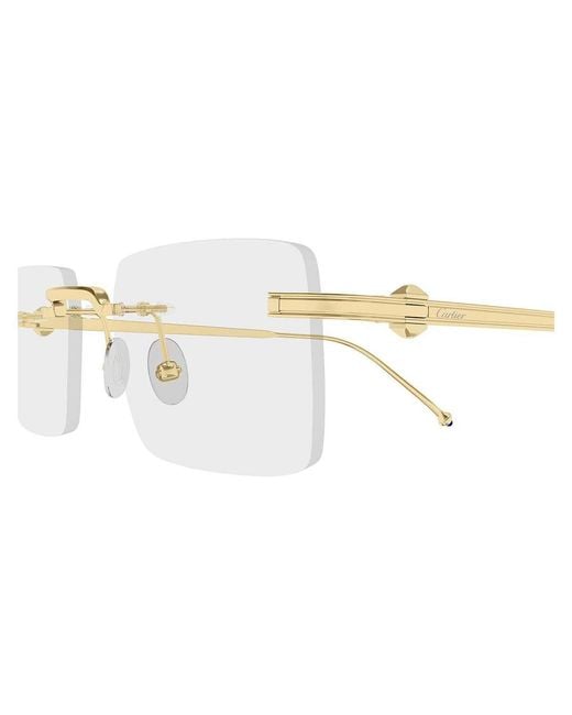 Cartier White Rectangle Frame Glasses for men