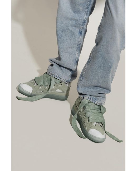 Lanvin Green Curb Lace-Up Sneakers for men