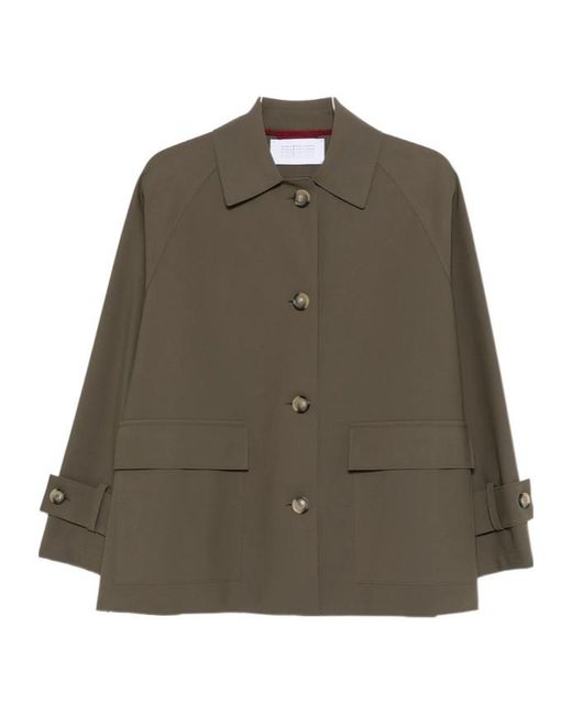 Harris Wharf London Green Raglan-Sleeve Scuba Jacket