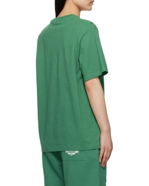 Maison Kitsuné Green Logo-Print Cotton T-Shirt for men