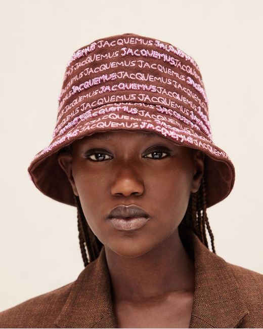 Jacquemus Red Cappelli Uomo Cotone Marrone/Rosa for men