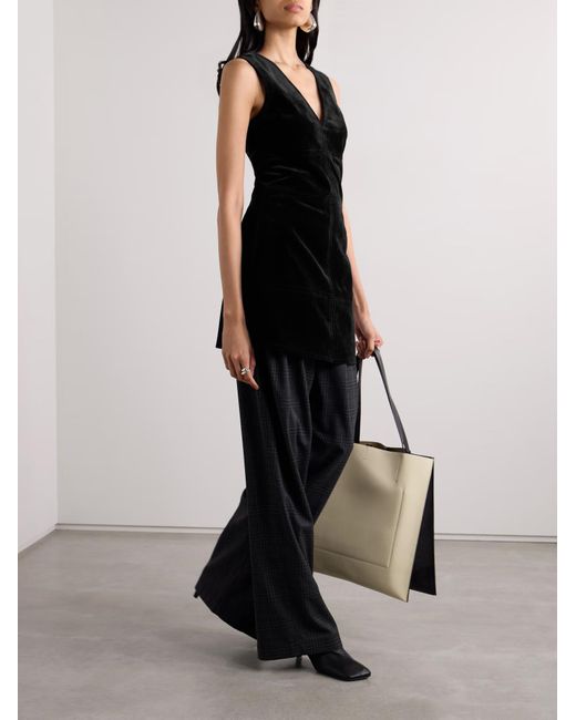 Proenza Schouler Black Knox Paneled Velvet Mini Dress