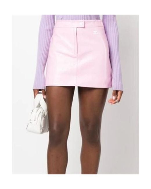 Courreges Pink Courrèges Vinyl Mini Skirt