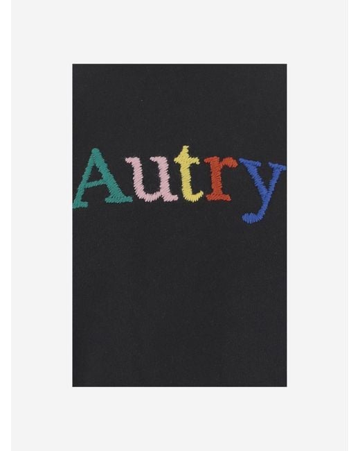 Autry Black Logo Embroidered Sweatshirt for men