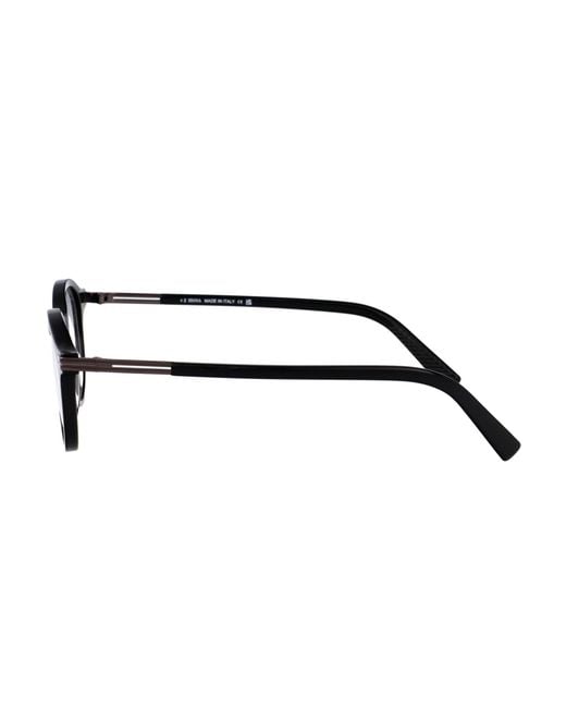 Zegna White Round Frame Glasses for men
