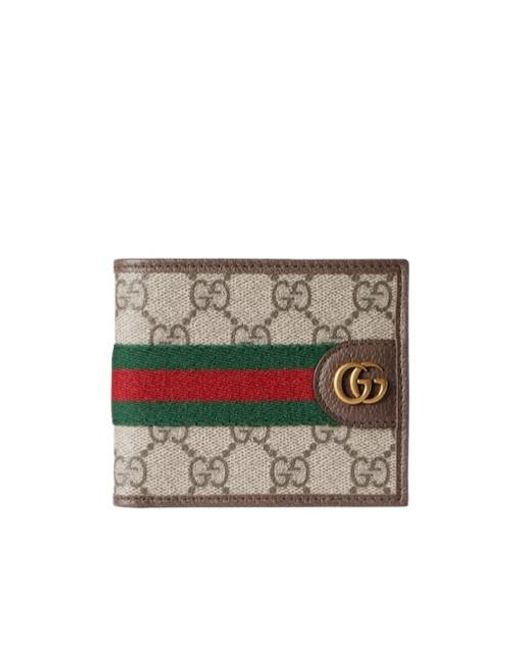 Gucci White Ophidia Monogrammed Bi-Fold Wallet for men