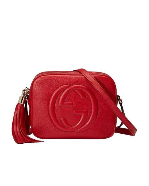 Gucci Red Soho Disco Small Leather Shoulder Bag