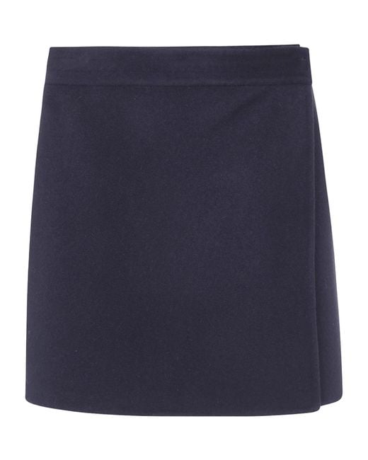 Semicouture Blue June Double Layers Miniskirt