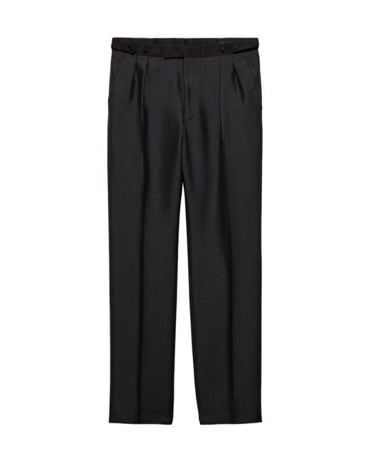 Prada Black Pleated Tailored Trousers for men
