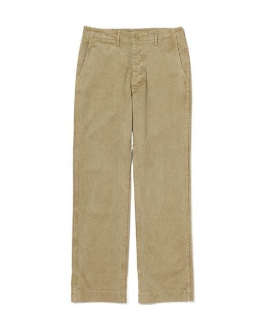 Auralee Natural Buttoned Straight-Leg Pants for men