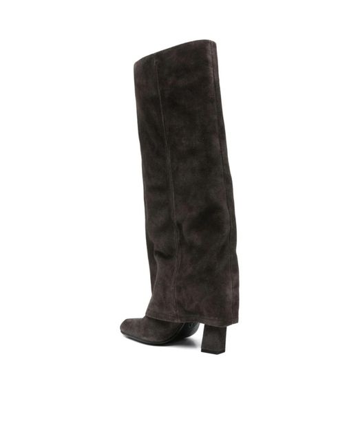 Ash Black Square-Toed Boots
