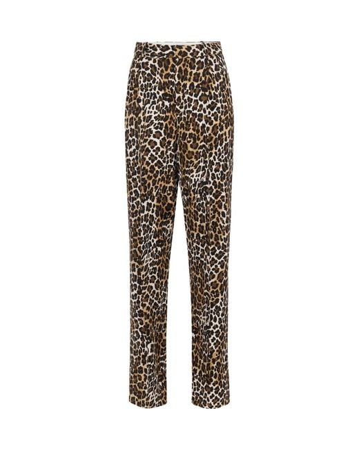 Elisabetta Franchi Multicolor Double-Dart Animalier Crêpe Straight Trousers