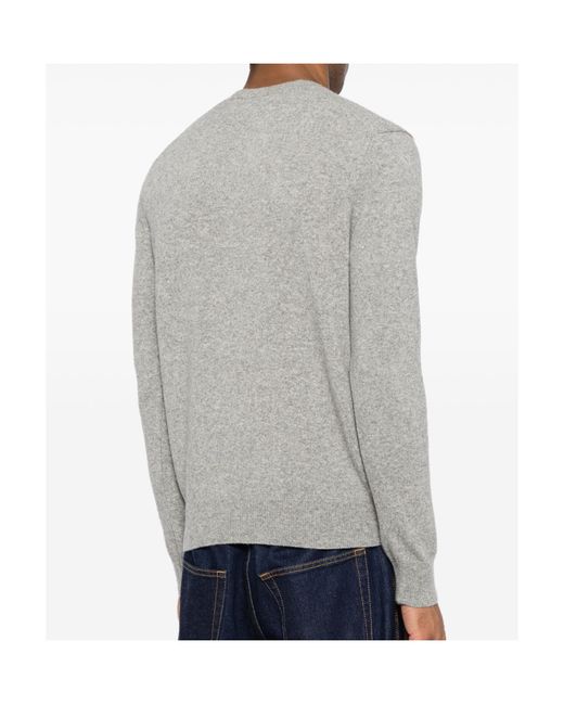 Comme des Garçons Gray Comme Des Garçons Play Logo Patch Knitted Cardigan for men