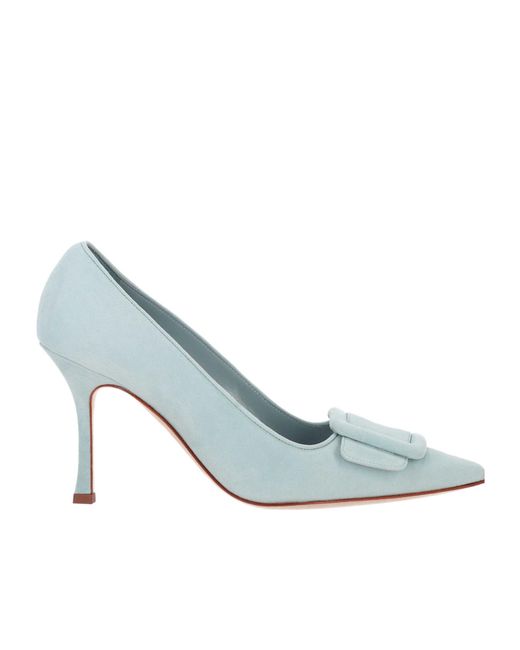 Manolo Blahnik Blue Maysale Buckle-Detailed Pumps
