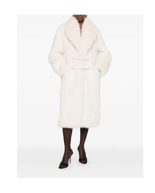 Dondup White Faux-Fur Coat