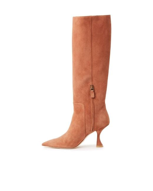 Stuart Weitzman White Pointed-Toe High-Heel Boots