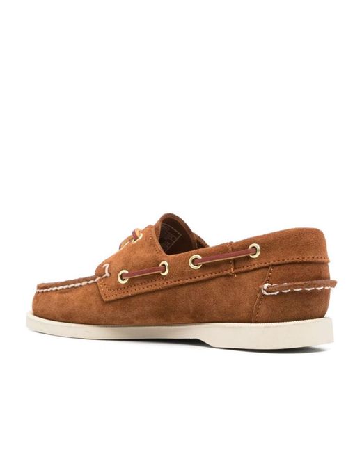 Sebago Brown Round Toe Loafers