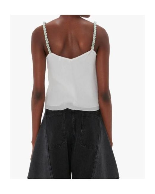 J.W. Anderson Blue Jw Anderson V-Necktassel Strap Tank Top