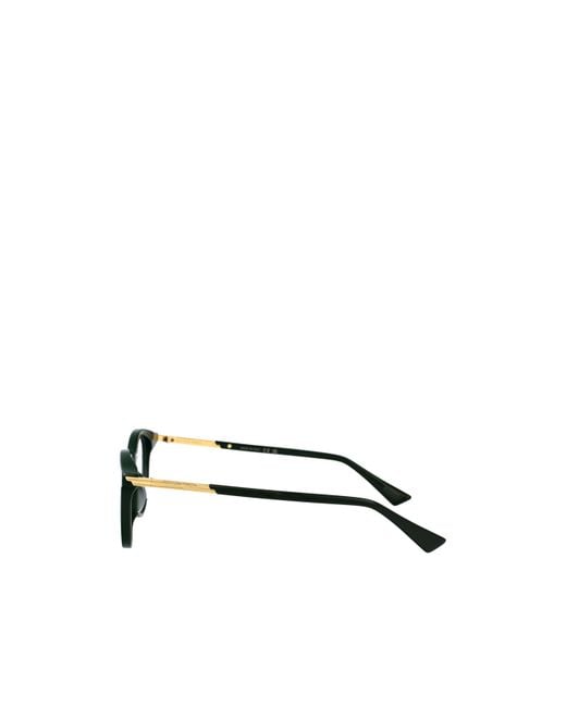 Bottega Veneta White Eyewear Round Frame Glasses for men