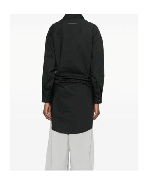 MM6 by Maison Margiela Black Striped Panelled Shirt