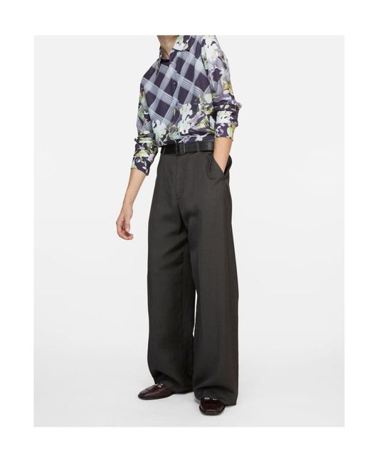 Acne Gray Tailored Herringbone Trousers for men