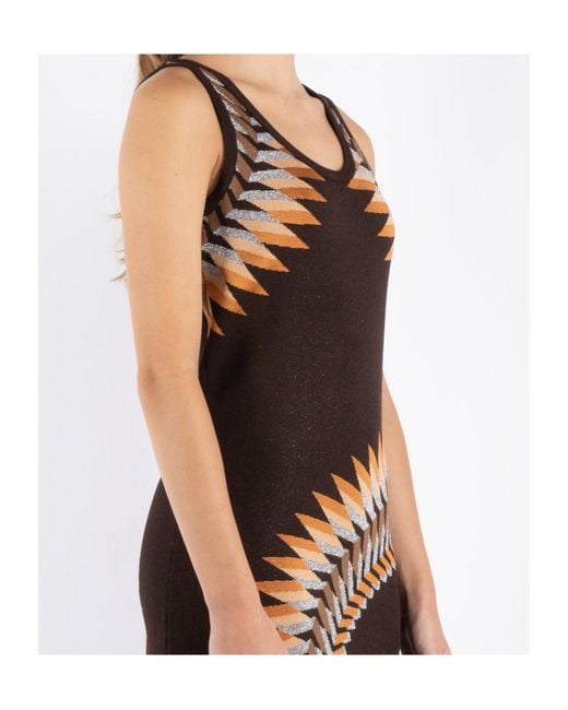 Rabanne Brown Graphic Printed Sleeveless Maxi Dress